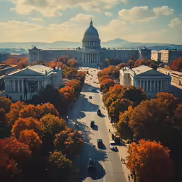 the capitol building in washington, dc during the fall