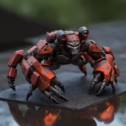 a model of a robot holding a small piece of wood