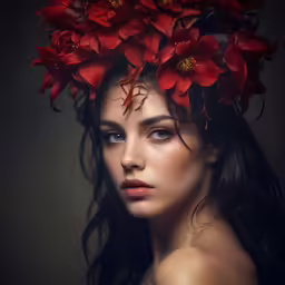 an image of a woman with flowers in her hair
