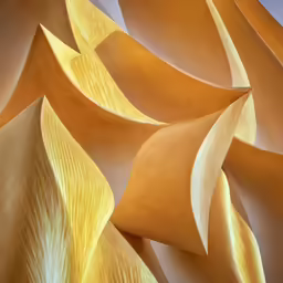 an abstract view of golden leaf like material