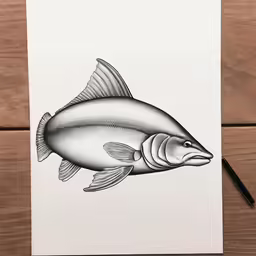 an animal is drawn in charcoal pencil on a paper