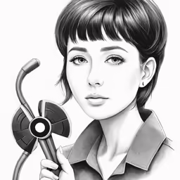 a drawing of the character mary poppins in black and white