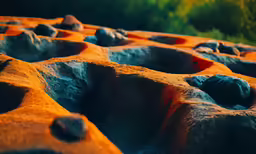 a rock is made from different rocks and has holes in them