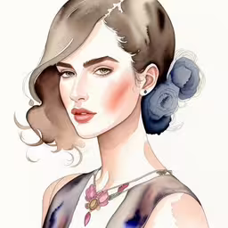 a woman with a flower in her hair