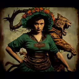 a painting of a woman with her arms around a cat