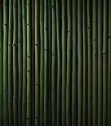 the wall is made of bamboo and green