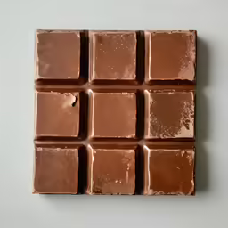 some brown chocolate blocks on a white surface