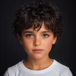 a very cute little boy with curly hair