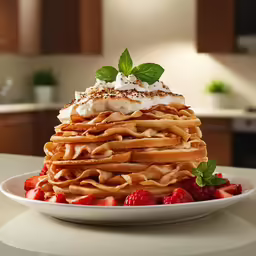a plate has some pasta and some strawberries on it