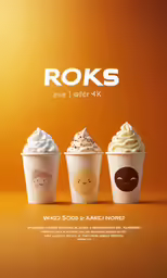 three cups of food with frosting on them