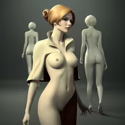 an illustration shows an image of a naked woman in a dark room