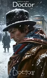 the doctor movie poster shows two men in snowy clothes