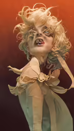 a woman with blonde hair and an eye makeup