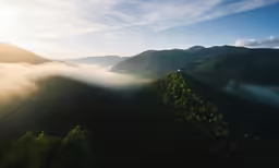 aerial photo taken at the top of a mountain
