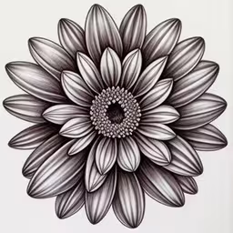 black and white drawing of a flower,a black and white drawing of a large flower