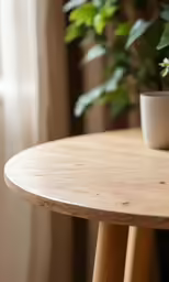 a small plant sitting on top of a wooden table
