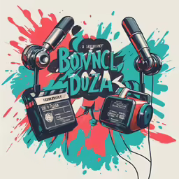 an old school poster for a concert with old fashioned radio and headphones