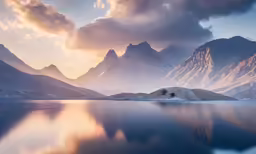some very pretty mountains by some water