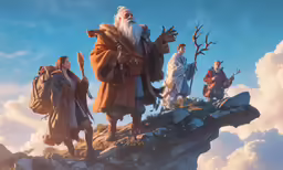 the dwarfs and their elves are on top of a rock