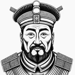 an oriental man with a beard and a hat