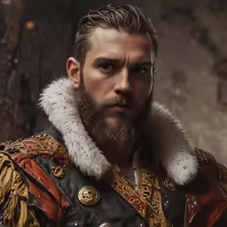 a man with a beard and leather jacket