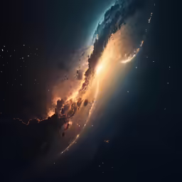 an abstract photo of the shape of the moon in space