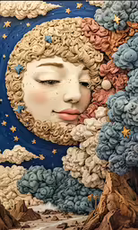 a portrait made out of some old objects