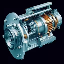 a metal and copper gear with an open mechanism