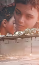 the image shows an attractive young woman and a close up shot of her face