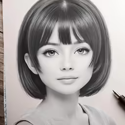 the drawing has been drawn with markers and pens