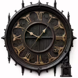 an old clock has roman numerals and other decorative features