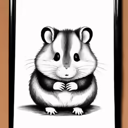 a hand drawn picture of a rodent