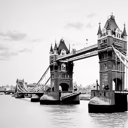 a very tall bridge over some water