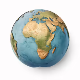 an image of a blue globe with the map