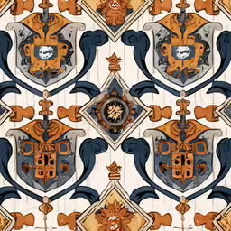 this is a pattern of coat of arms and lions