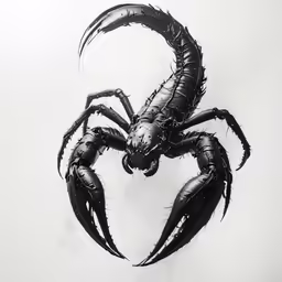 a drawing of a scorpion in a heart shape