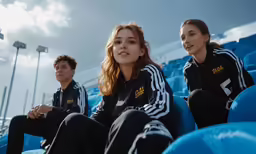 people sitting in the stands during a soccer game
