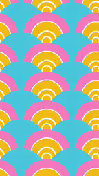 a brightly colored, abstract background with circles and rainbow colors,an image of a fan pattern that appears to be the inside of a wave