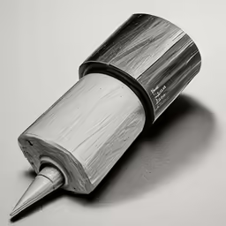 pencil drawing of a wooden pen holder