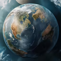 a close up view of the earth in outer space