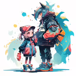 a boy and girl stand next to each other