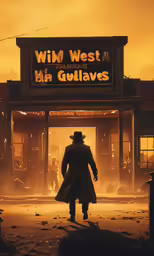 the lone cowboy has come out of town to watch