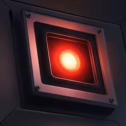 a small, square light fixture mounted into the ceiling