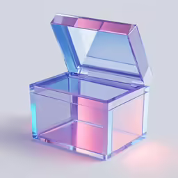 small blue and pink box with two sections
