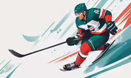 a picture of a male hockey player going down the slope