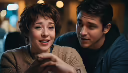 two people taking a selfie on a cell phone