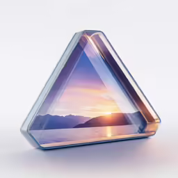 a pyramid shaped object in front of a sunset