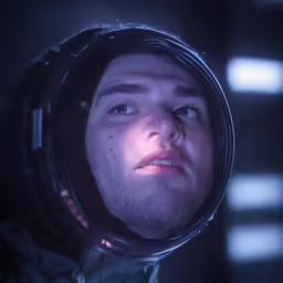 an image of a person looking into the space