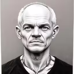 a black and white photo of a man