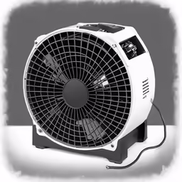 a large fan is shown on a table